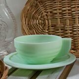 Opaline green art deco jadeite cups