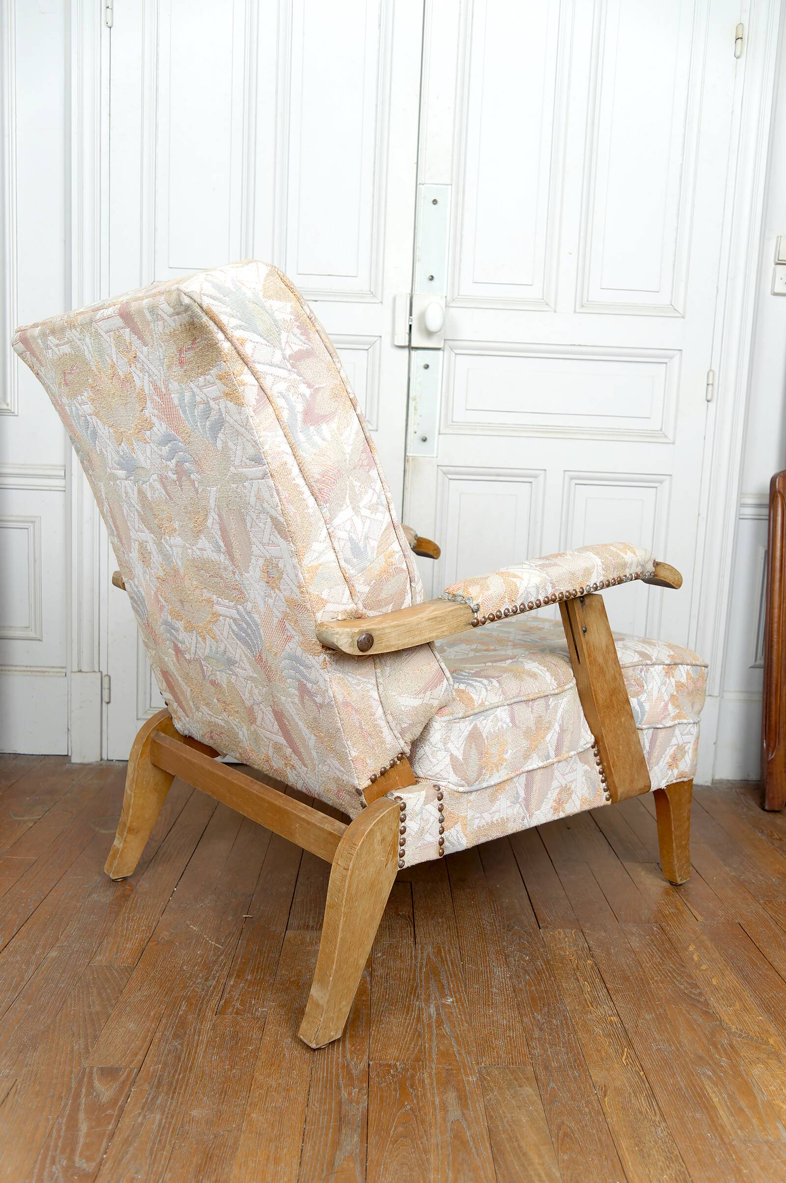 Paire d'Importants Fauteuils Réglables, Design Français, Circa 1950