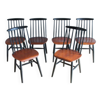 Set of 6 Fanett chairs by Tapiovaara