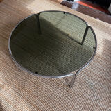 Chrome and smoked glass coffee table