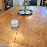 Large pitch pine table 230×140 – Early 20th century, warm and charming