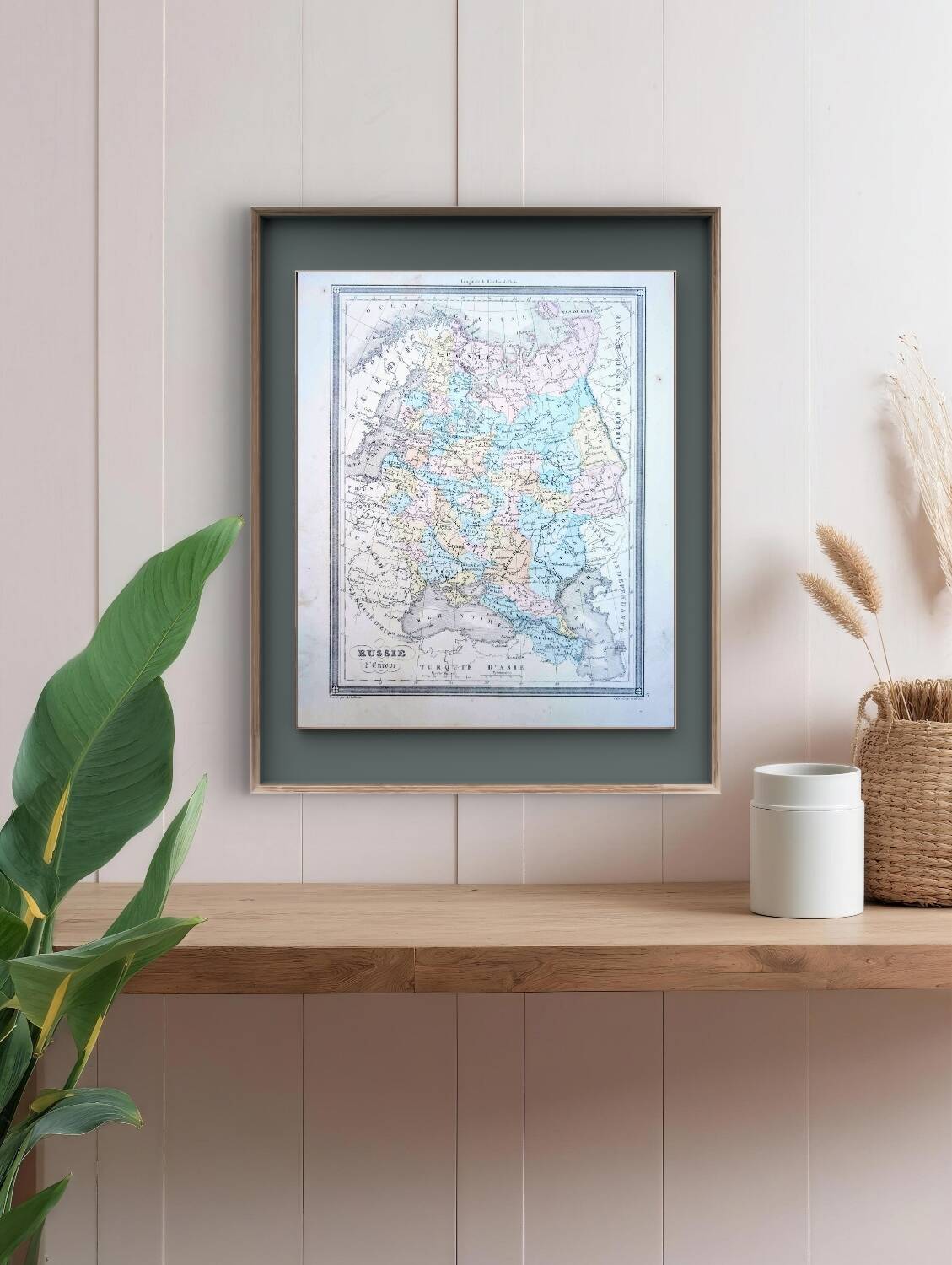 Russia, old map, printed in 1852.