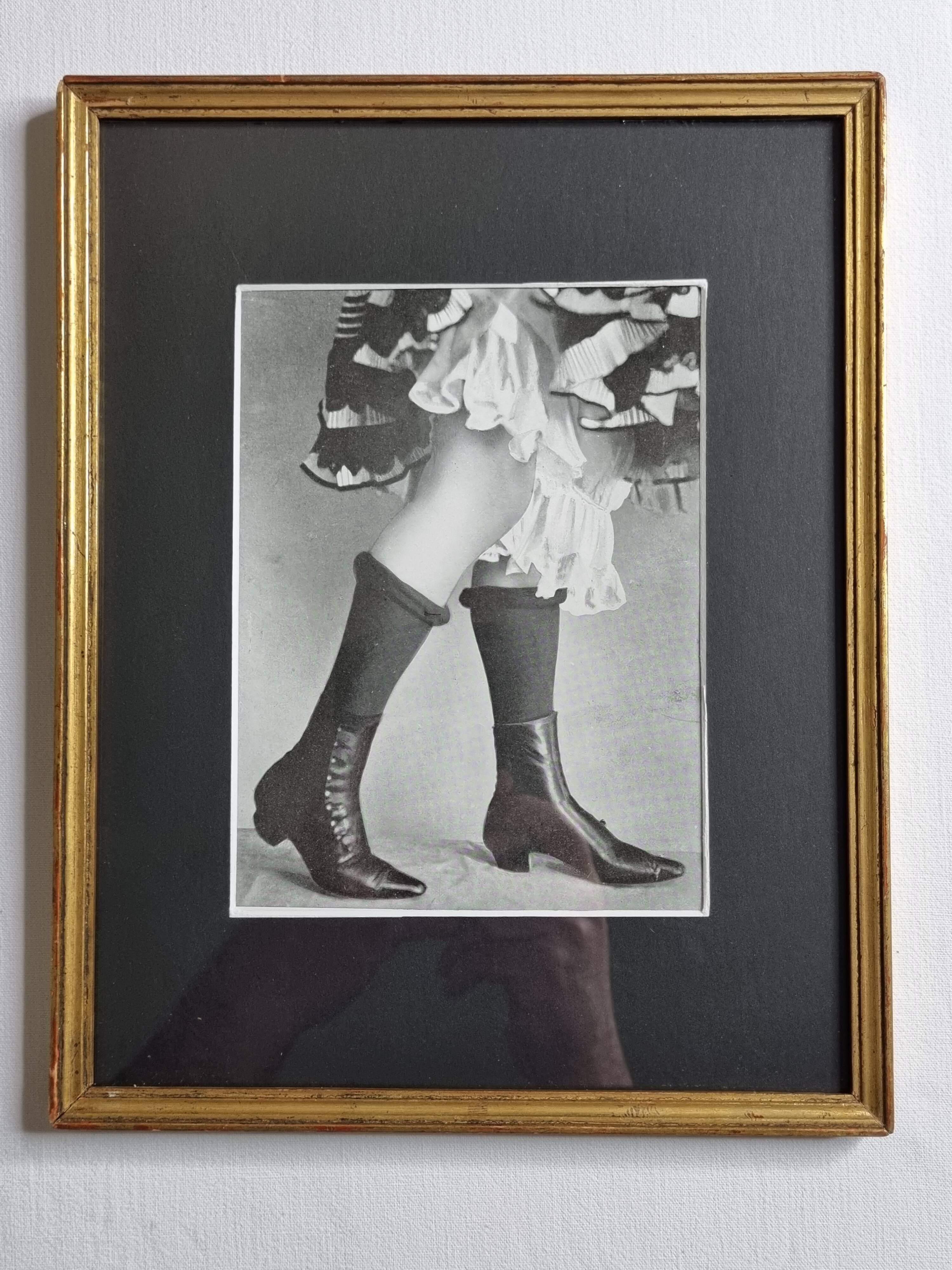 Original photogravure on glossy paper, Model in stockings and shoes 1900
