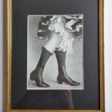 Original photogravure on glossy paper, Model in stockings and shoes 1900
