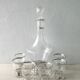 Service to liquor, glass with silver edging, art deco