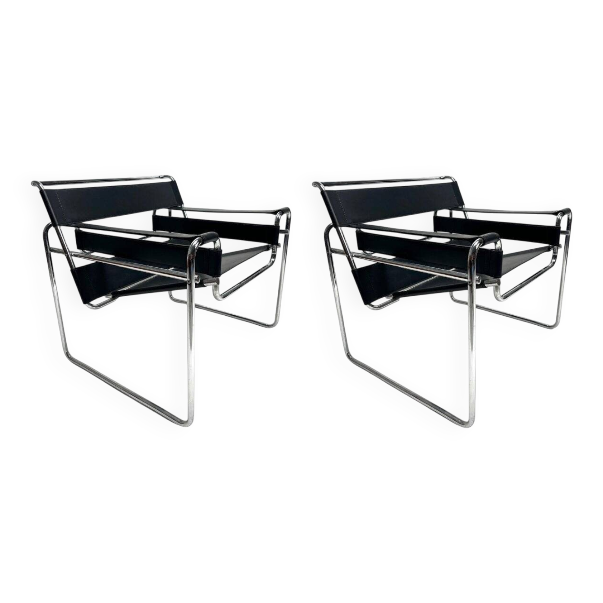 Original Wassily Armchairs attributed to Marcel Breuer for Gavina, 1970s, Set of 2