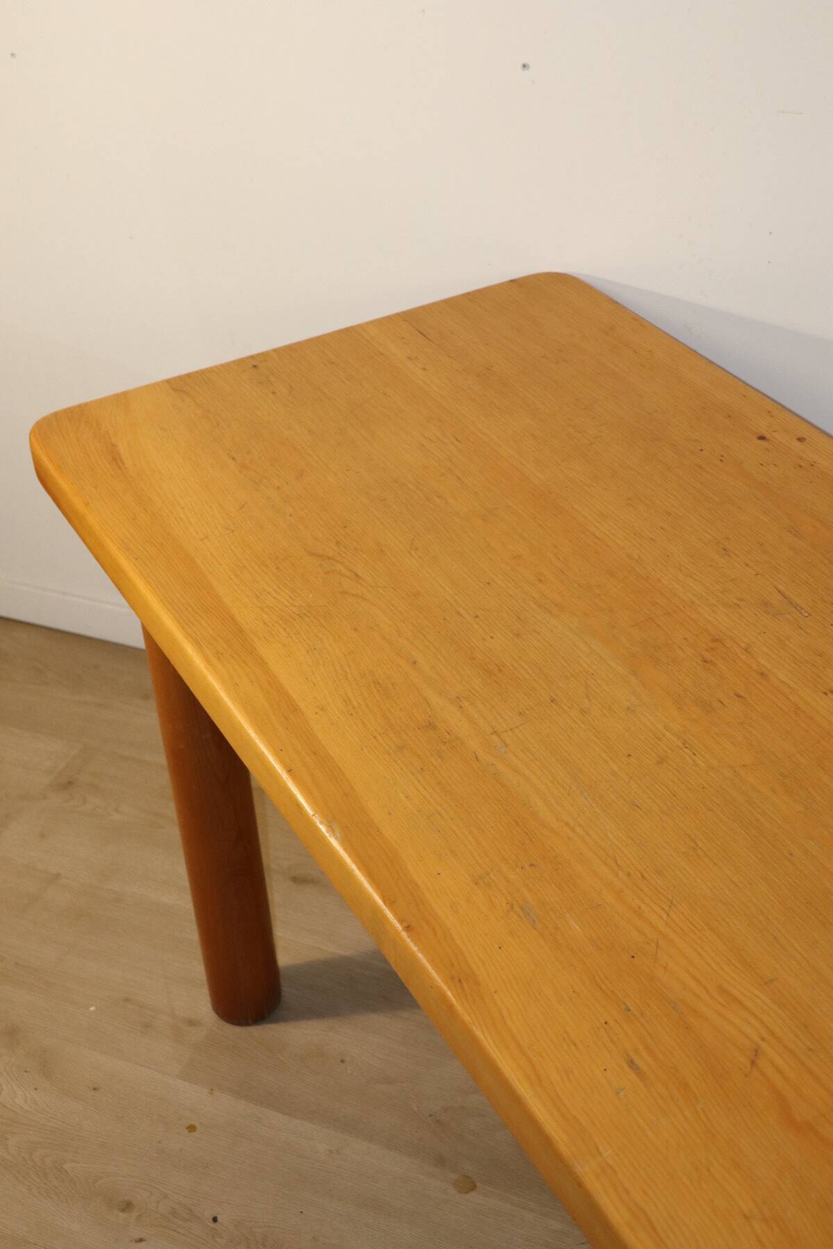René Martin table in solid pine, modernist, 1960