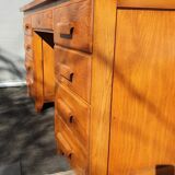 Oak desk 8 drawers double boxes 1950