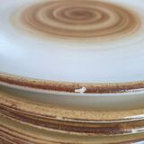 Set 5 plates longchamp 1970 spiral pattern diam24