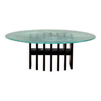Sculptural glass coffee table by Heinz Lilienthal 1970, Germany