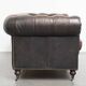 Cowhide Leather 3-Seater Chesterfield Sofa