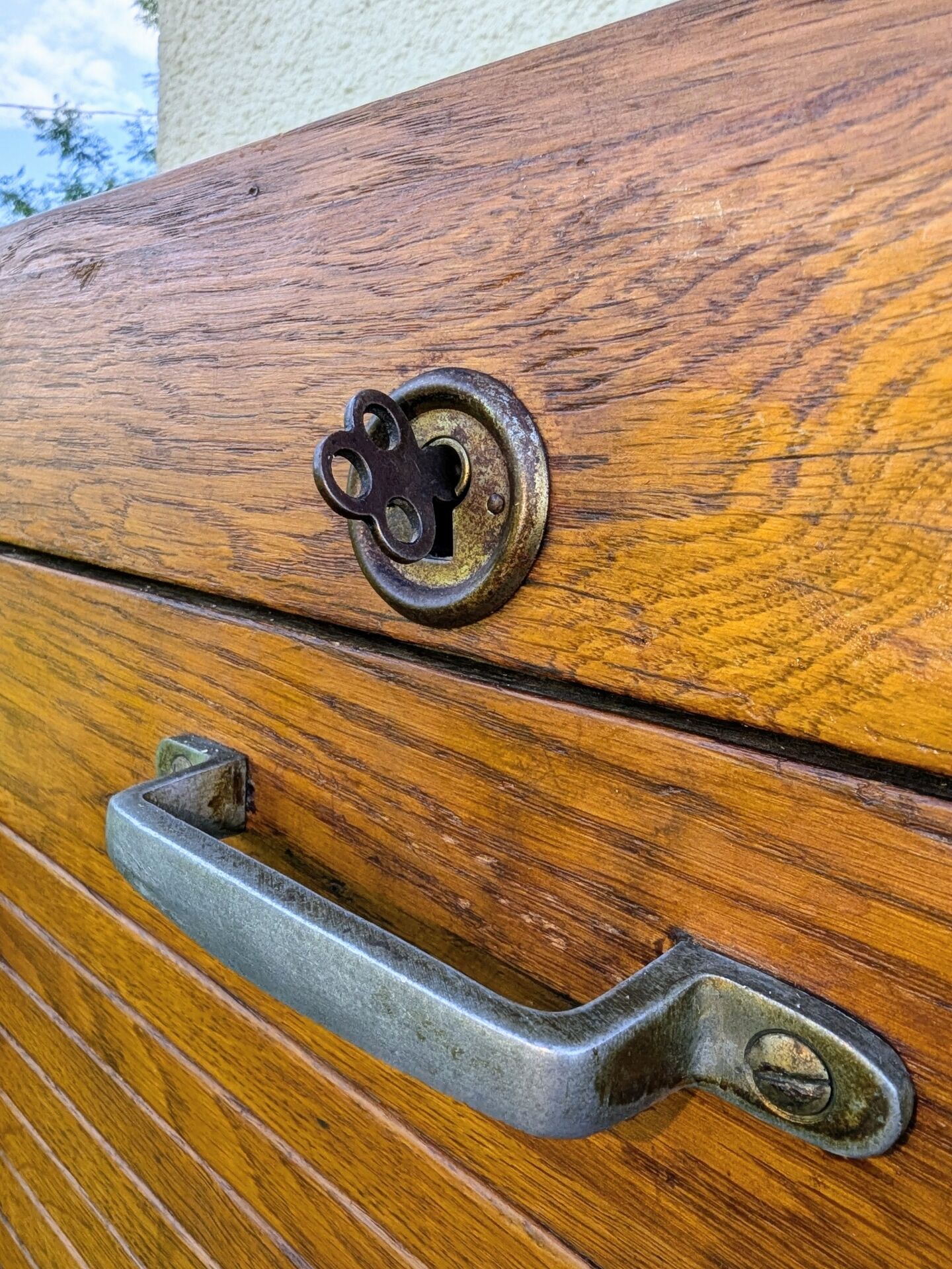 classeur double de bureau en chêne à rideaux Meuble 30 60