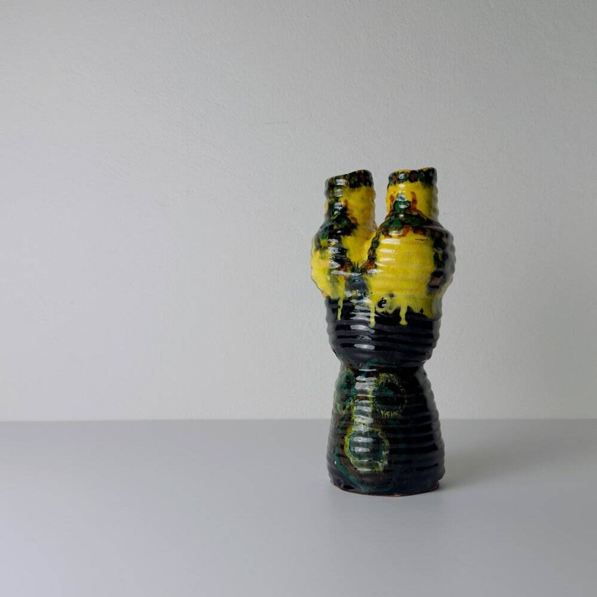 Vintage glazed pottery vase, former Yugoslavia, 1970s.