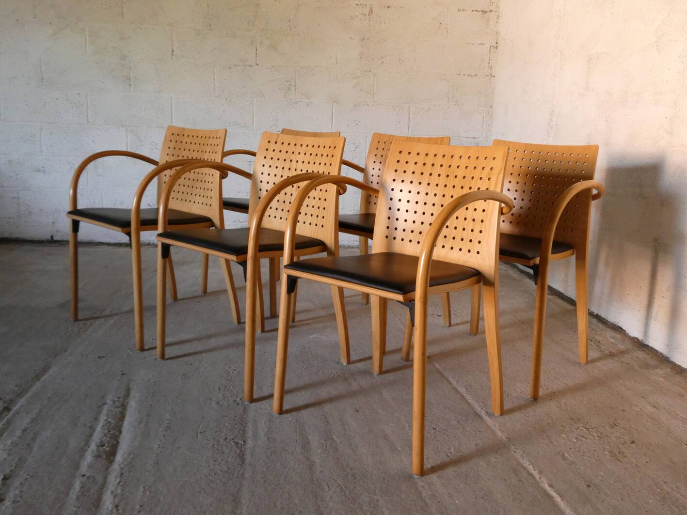 série de 6 chaises 290F de Wulf Schneider pour Thonet, 1990