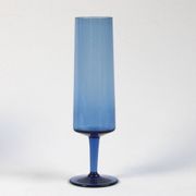 Set of 4 vintage cobalt blue champagne flutes - Boussu glassware