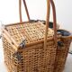 Vintage rattan picnic basket