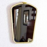 Freeform brass mirror, 42x28 cm