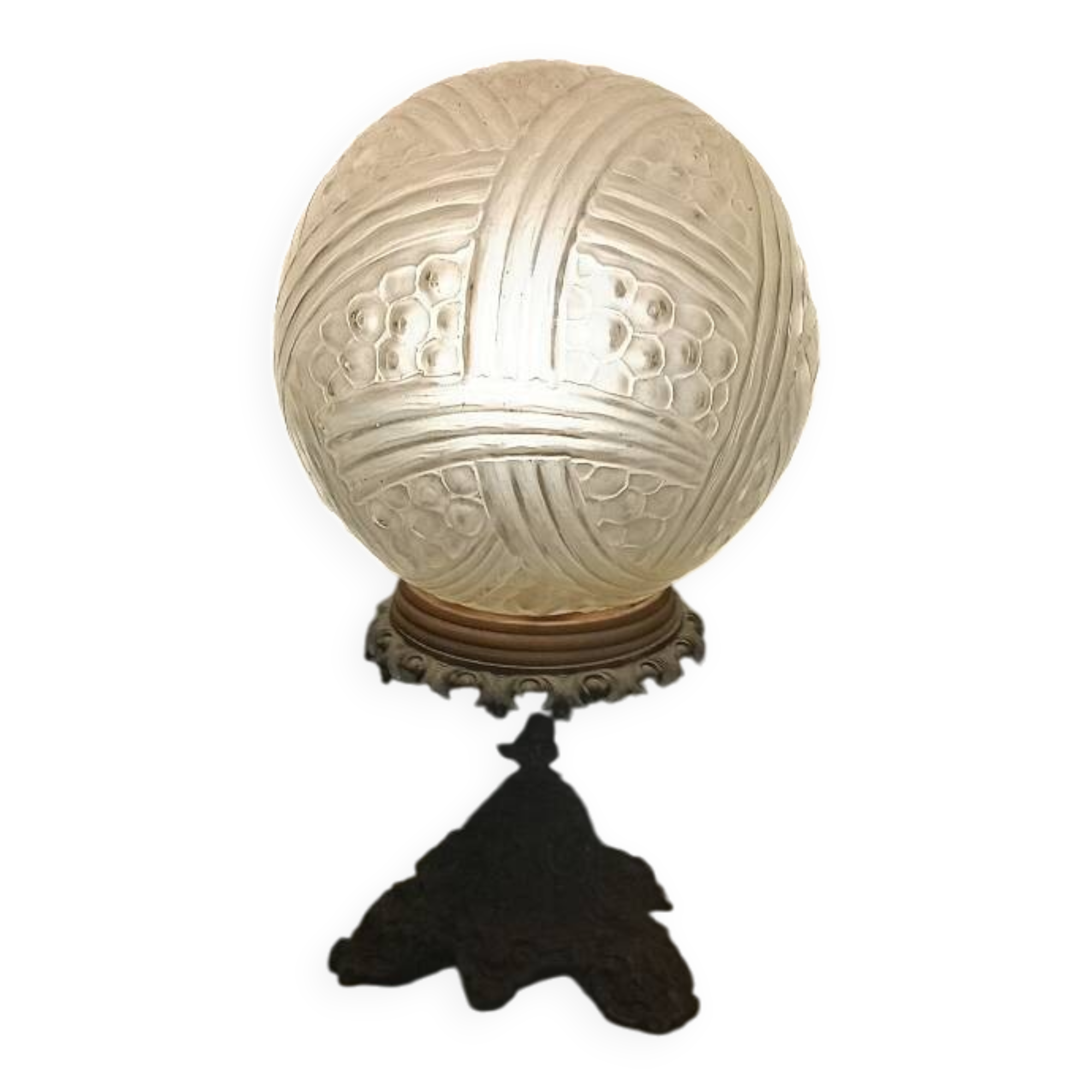 Lampe boule verre pressé 1930