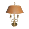 Lamp hot water bottle empire style brass foot 3 fires lampshade sheet circa 1950