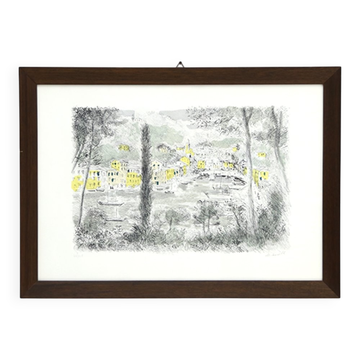 Michele Cascella, Portofino, 1960s, lithograph