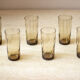 6 high glasses streaked in smoked glass