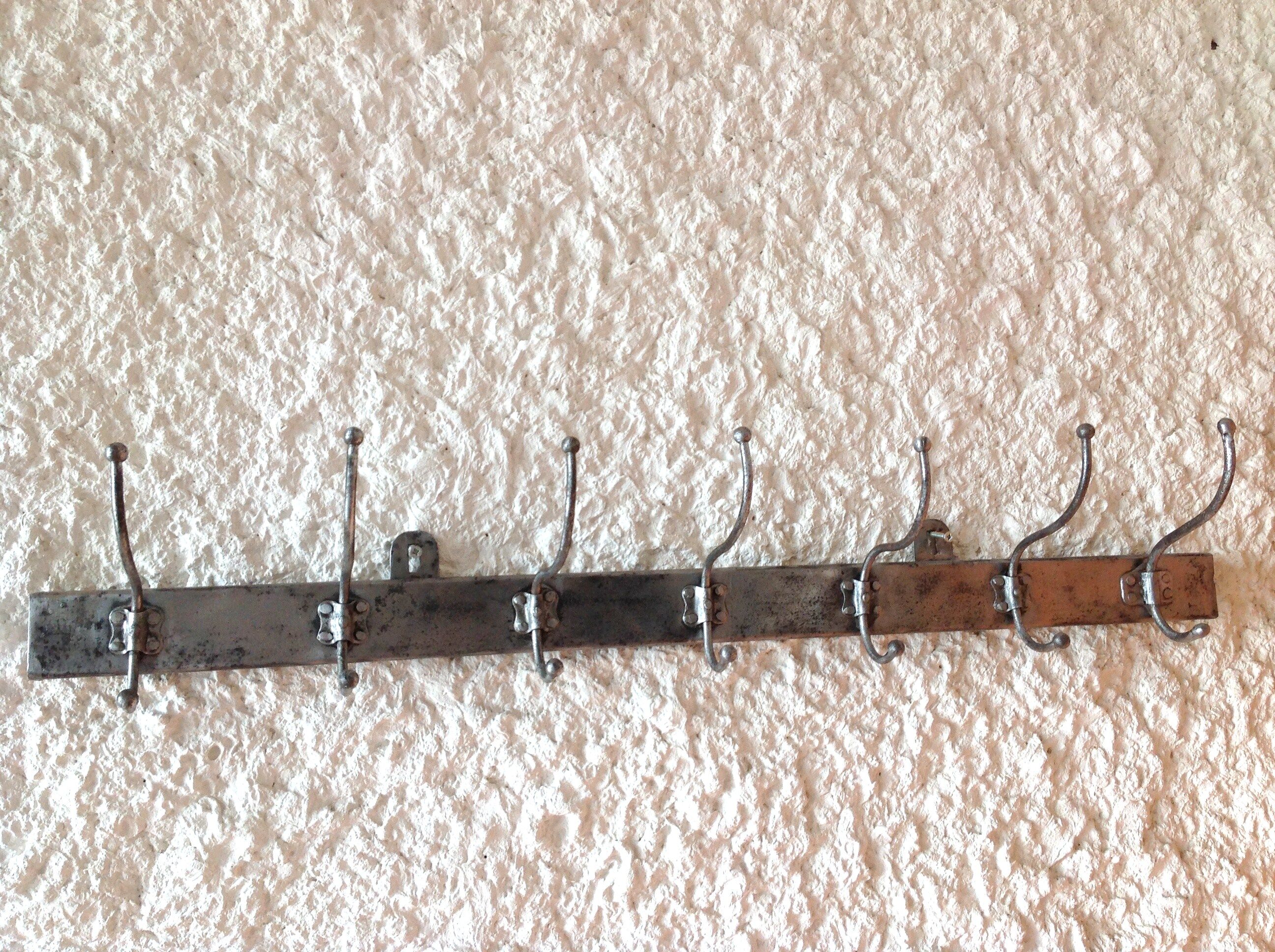 Coat rack with seven-headed metal industrial style / vintage 50-60s