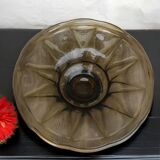 Vintage smoked glass bowl, Art Deco style