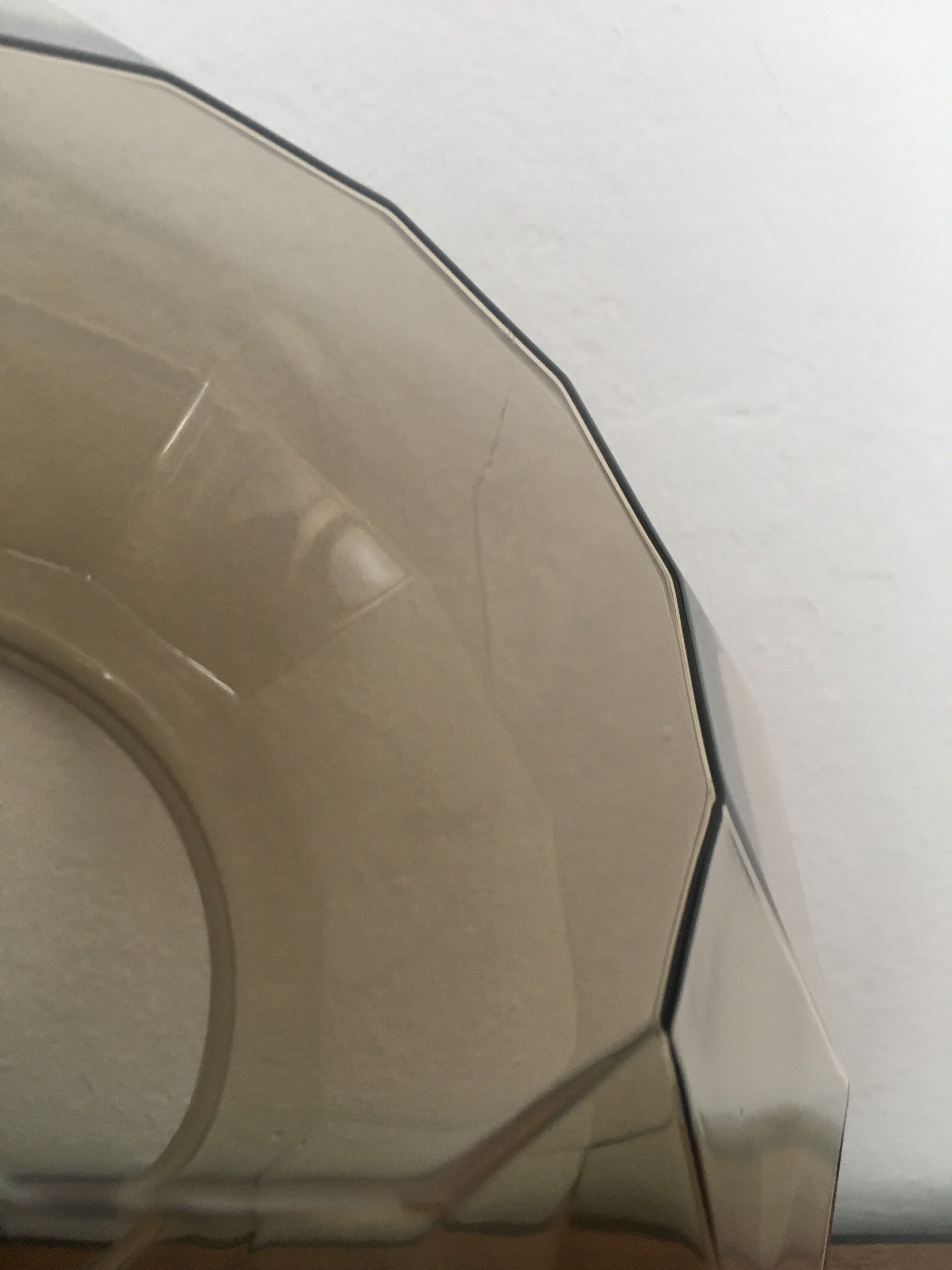 Smoked glass wall lamp or flush light by Hillebrand