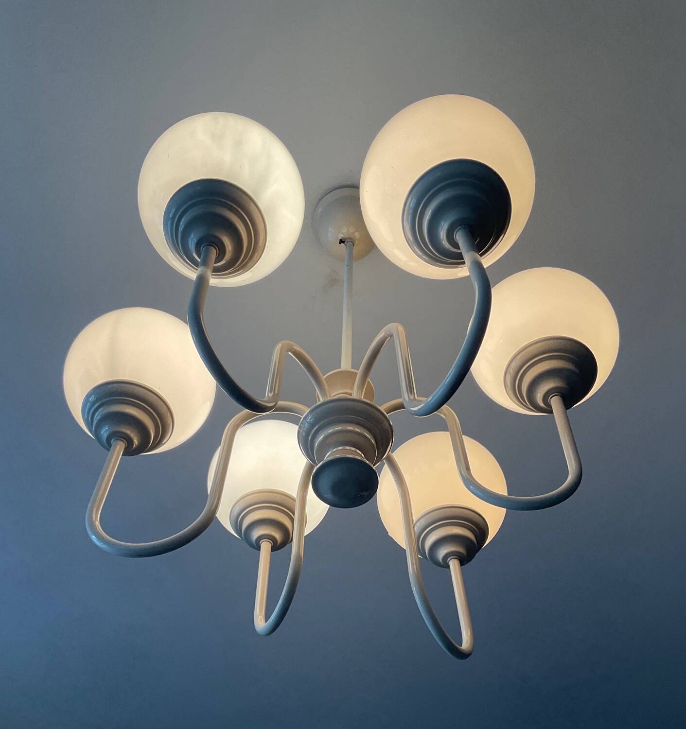 Lustre spoutnik Kaiser Leuchten, années 80