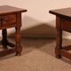 pair of Spanish walnut bedside tables