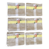 6 Grandes serviettes anciennes damassées monogrammées PA - Métis -56x57 cm