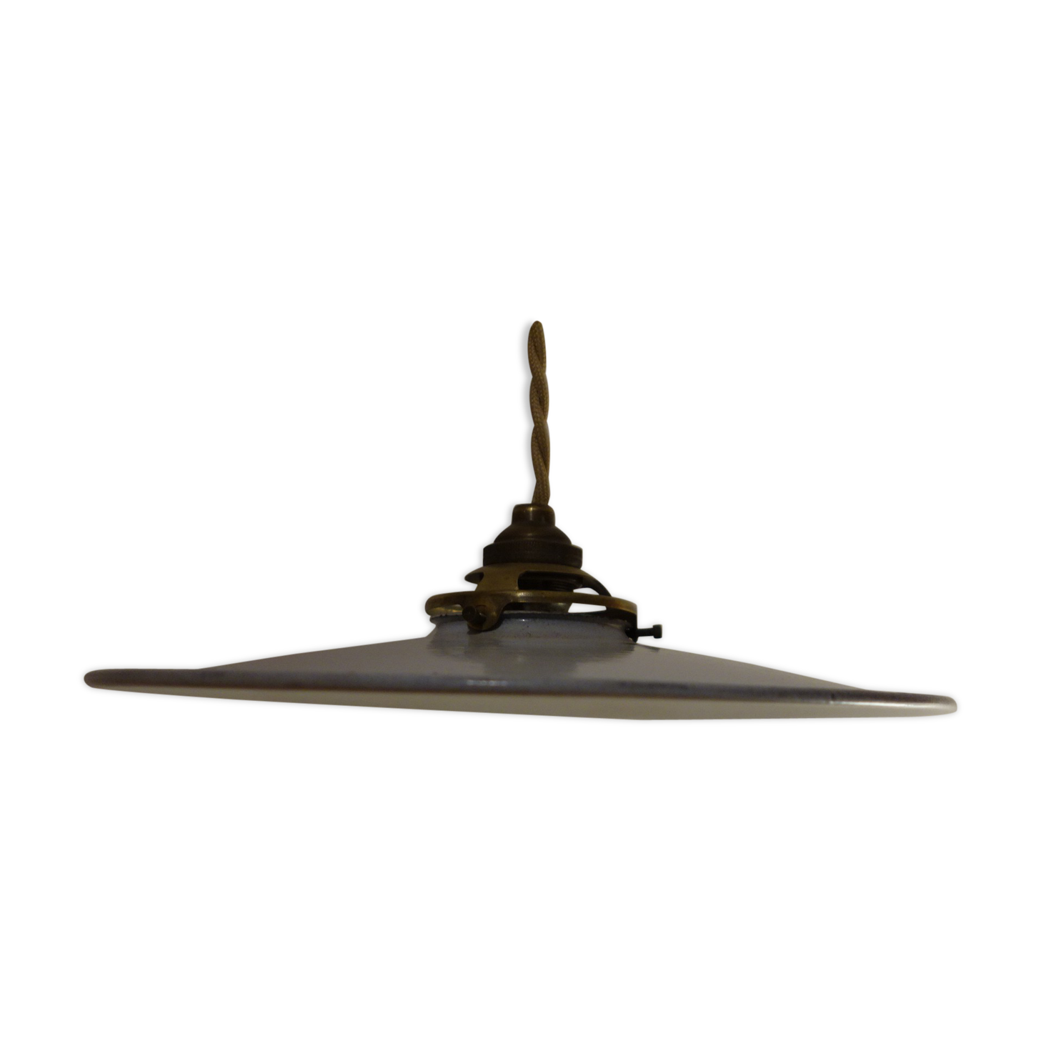 White enamelled hanging lamp