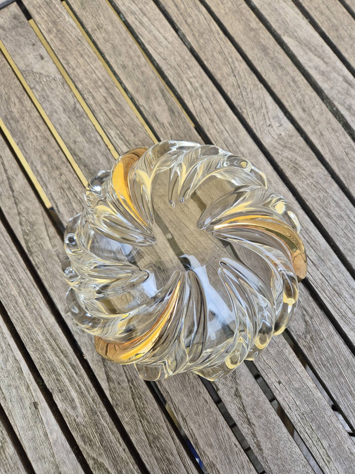 Vide poche style val st lambert lead cristal valet tray mid century