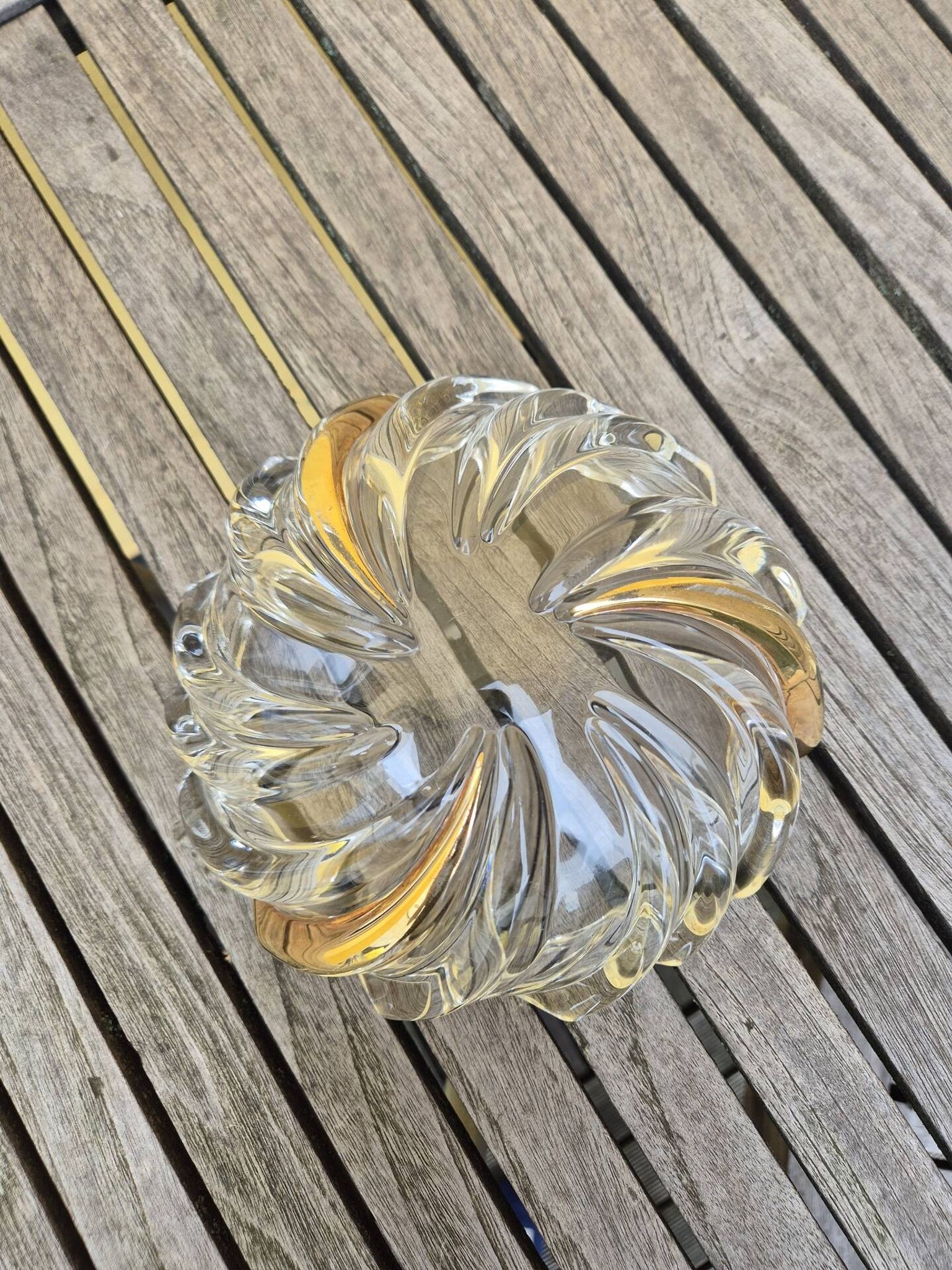 Valet tray in the style of Val St Lambert, made of lead crystal, mid-century.
