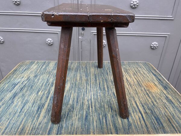 Tabouret ferme sapin bois vintage