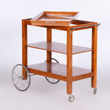 Restored ArtDeco Walnut Trolley, Revived Polish, France, 1920s