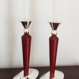 Set of 2 Memphis candle holders