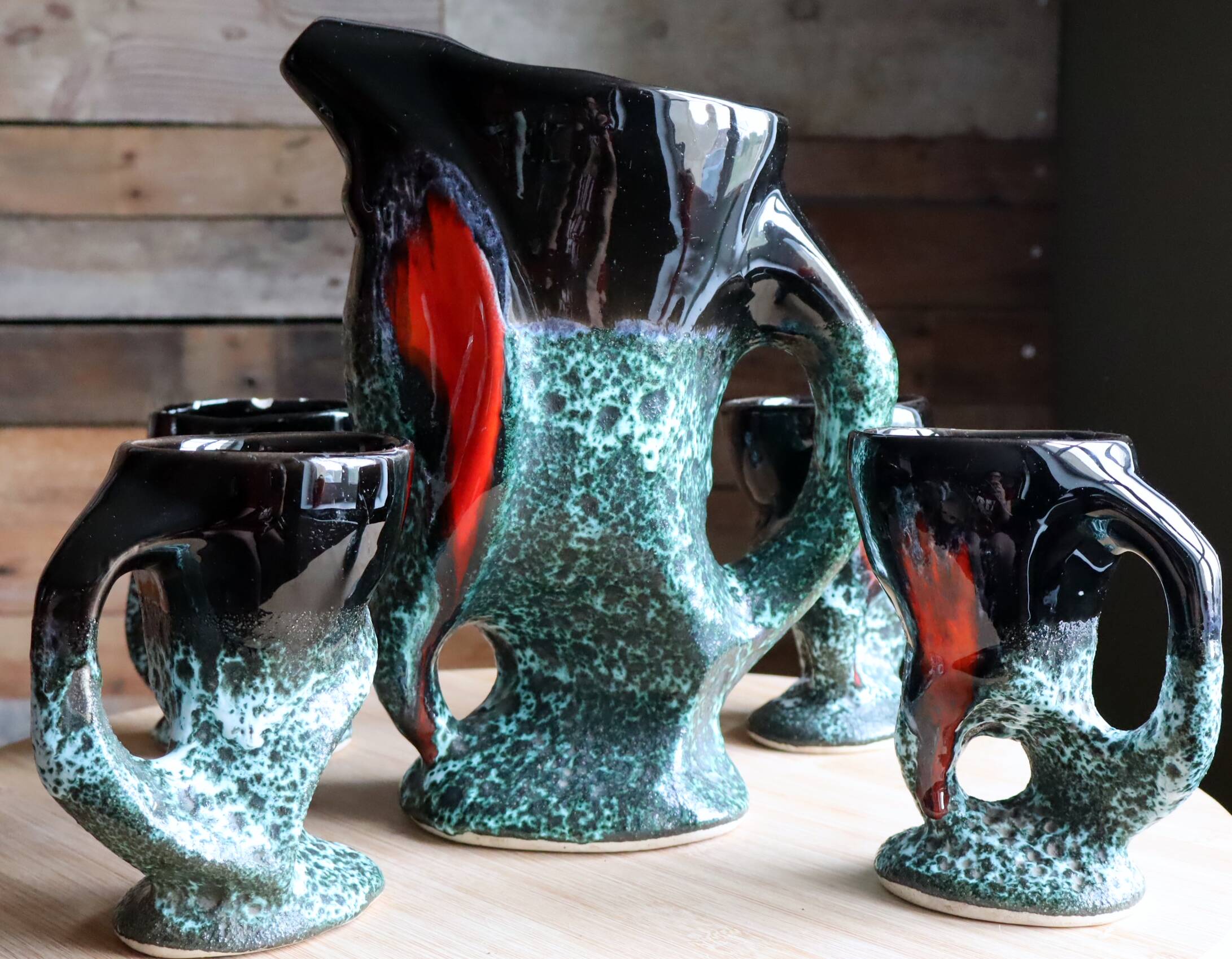 Brutalist drink service in volcanic ceramic Fat Lava (H25 cm) - 5