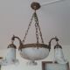 Bronze chandelier and glass paste