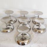 Set of 6 vintage ice cream cups on foot, in 18/10 stainless steel (ref 10)