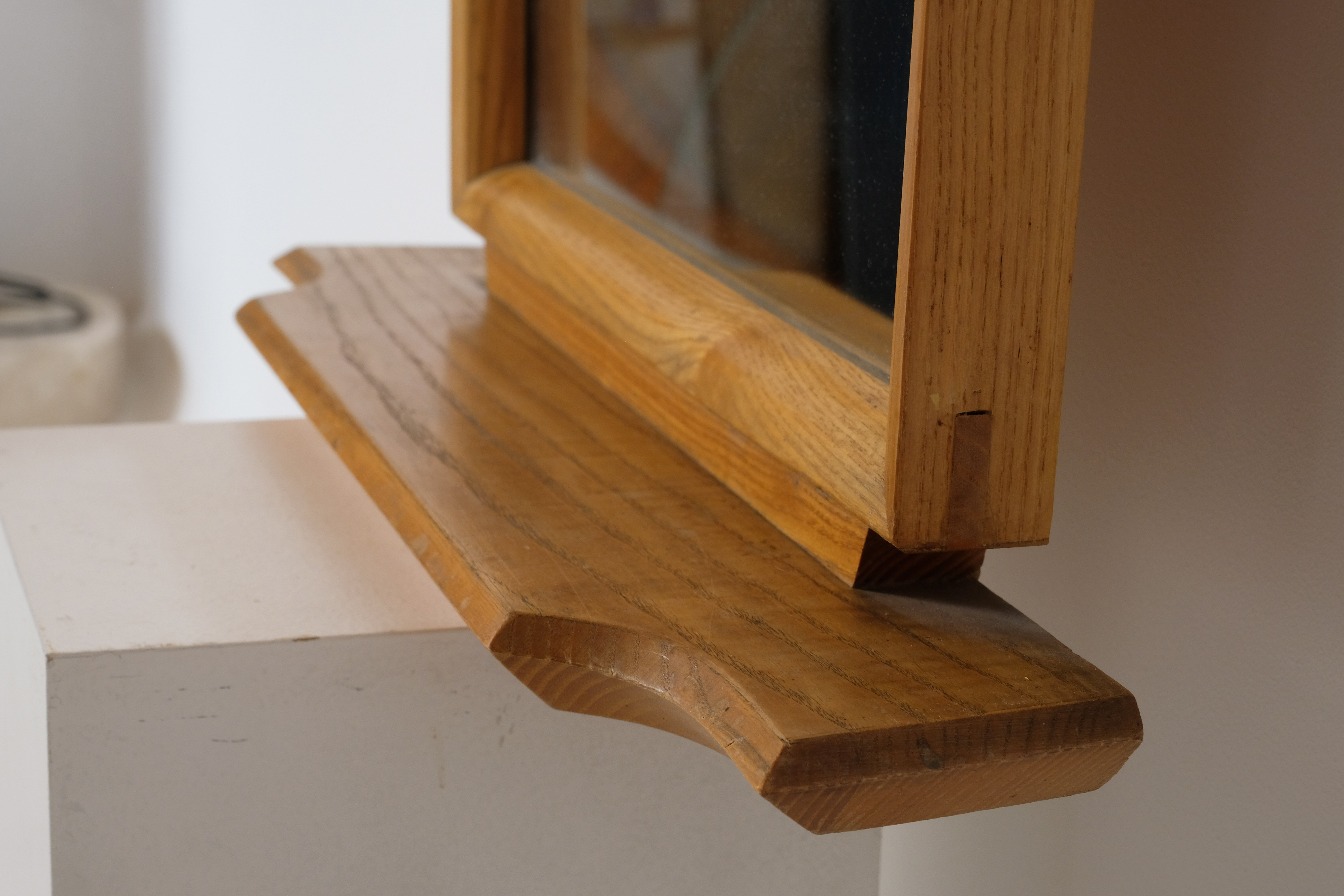 Solid oak mirror 1960s 50x114cm