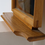 Solid oak mirror 1960s 50x114cm