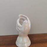 Soliflore céramique vintage forme main irisé