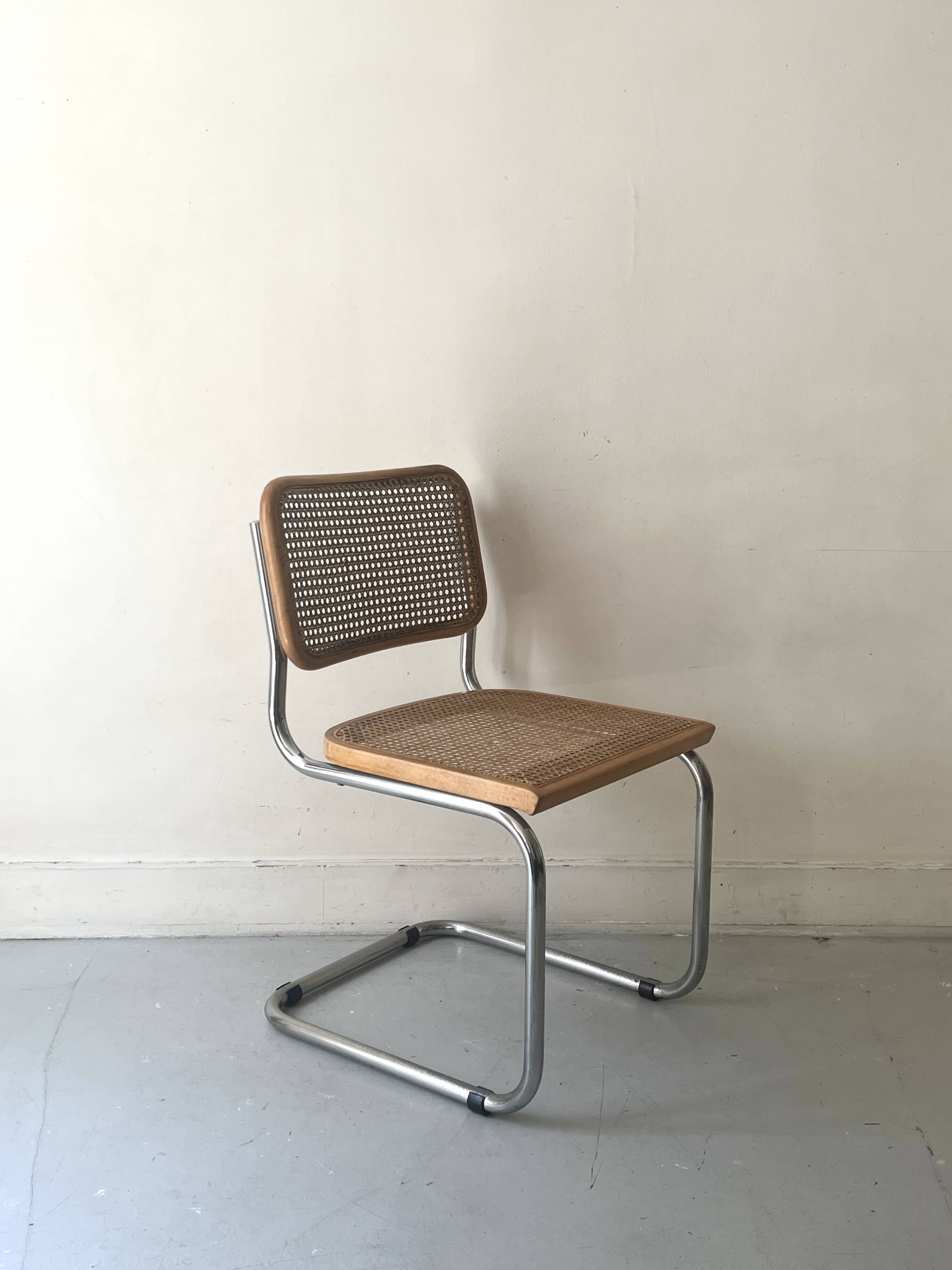 Cesca chair by Marcel Breuer in chrome and wood, 1970