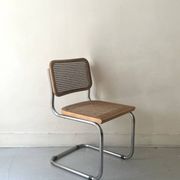 Chaise Cesca par Marcel Breuer en chrome et bois, 1970