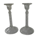 Pair of old glass candlesticks