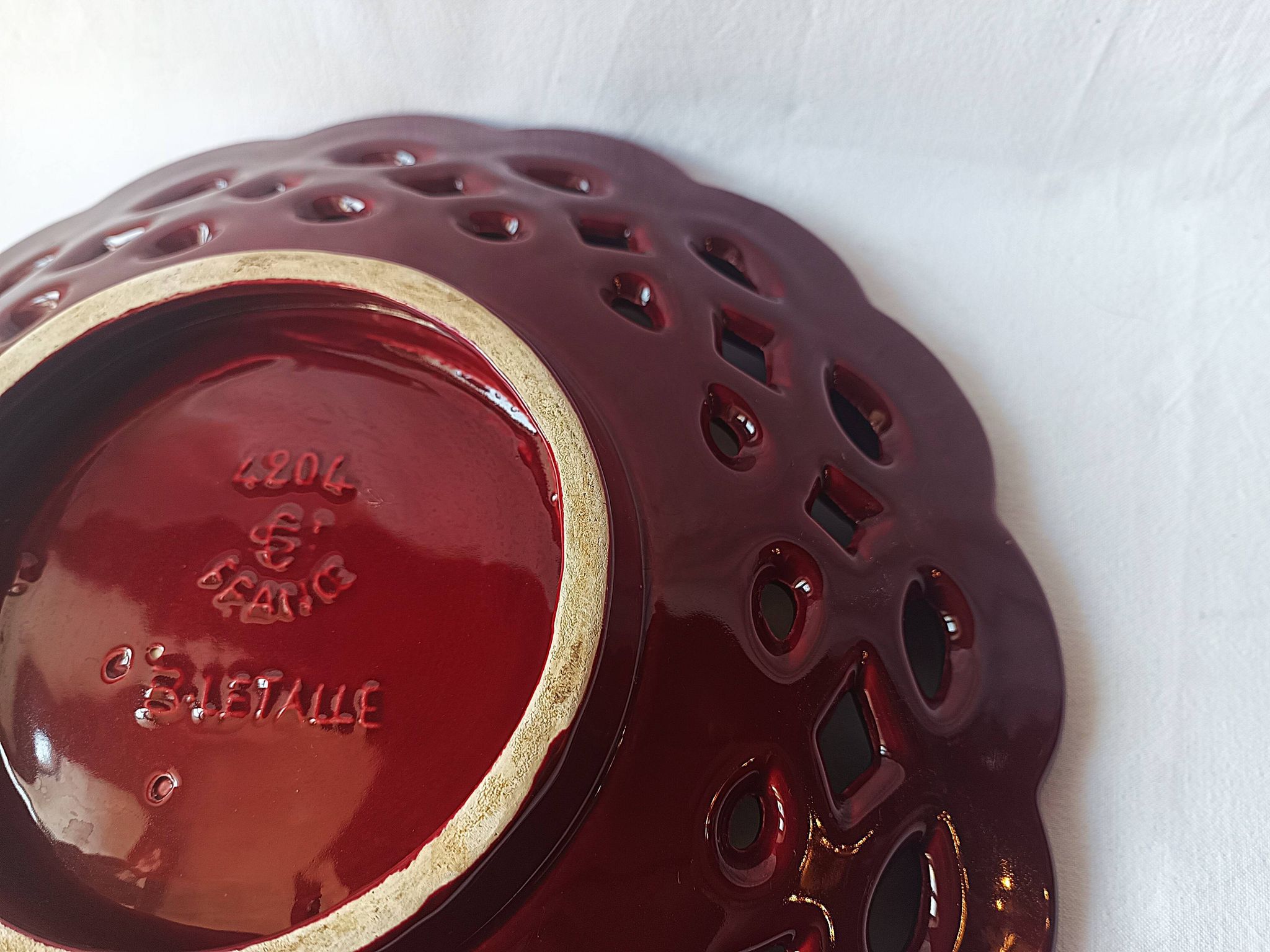 Saint Clément ceramic plate bowl barbotine fruit bowl