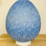 Domec egg lamp, blue speckled glass from Vianne, 70s