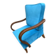Pair of Art Deco armchairs from the 1920s in blue velvet and black wood - set of 2