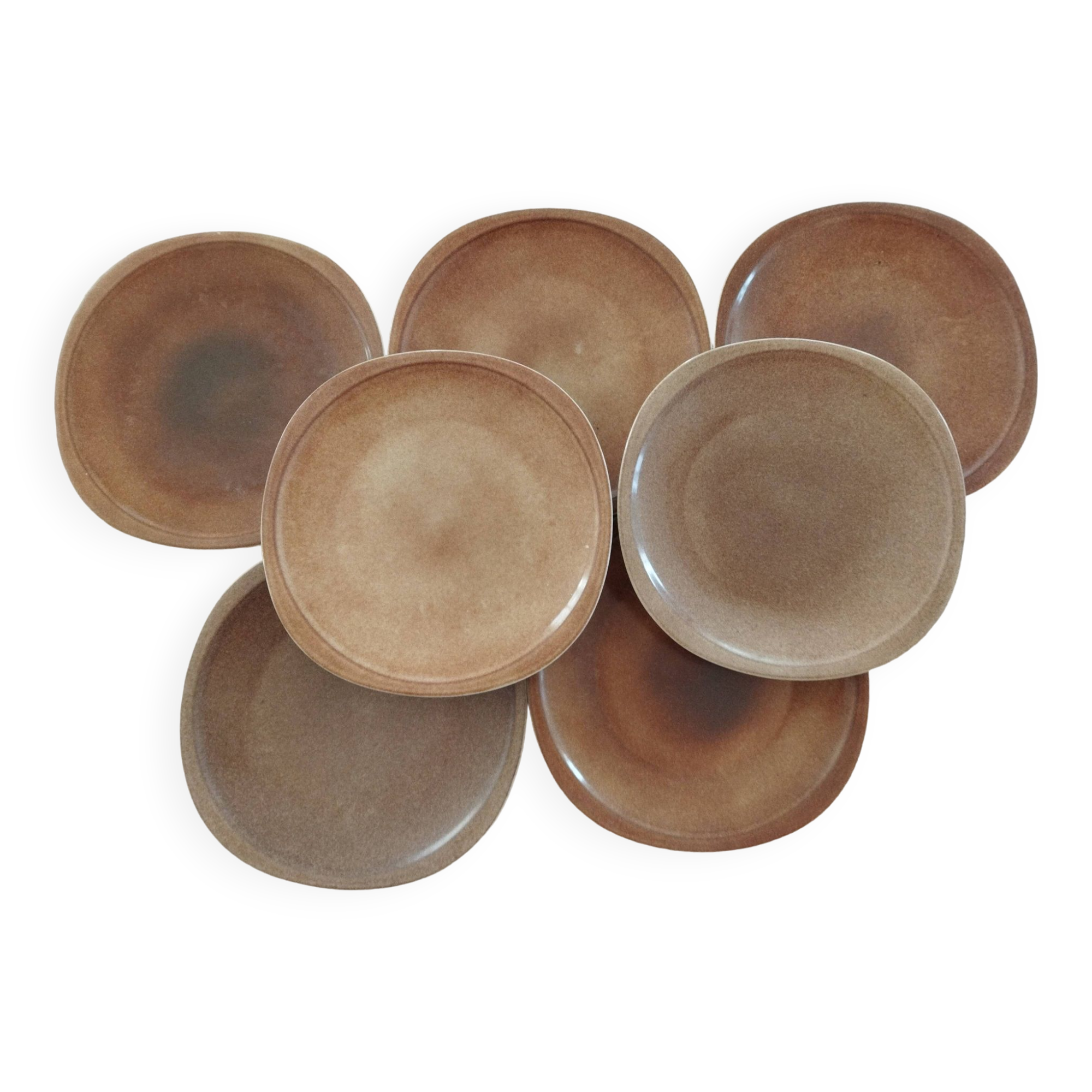 7 sandstone enamel dinner plates Sologne Porcelain